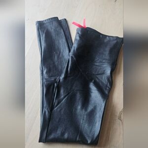 Spanx Black Faux Leather Leggings - Size: Large